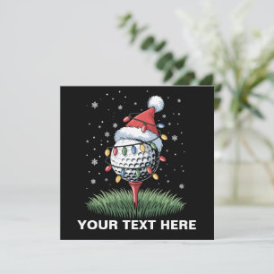 Personalized Golf Ball Christmas Tree Santa Hat Invitation