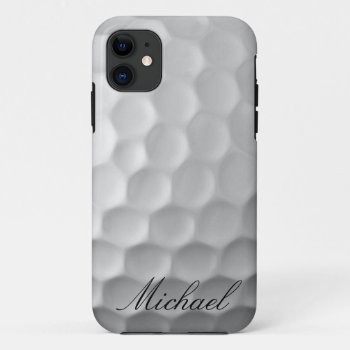 Personalized Golf Ball Dimples Texture Pattern Iphone 11 Case by ipadiphonecases at Zazzle