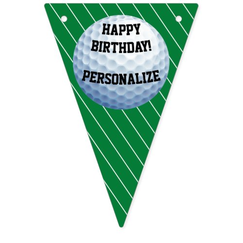 Personalized Golf Ball Happy Birthday Bunting Flags