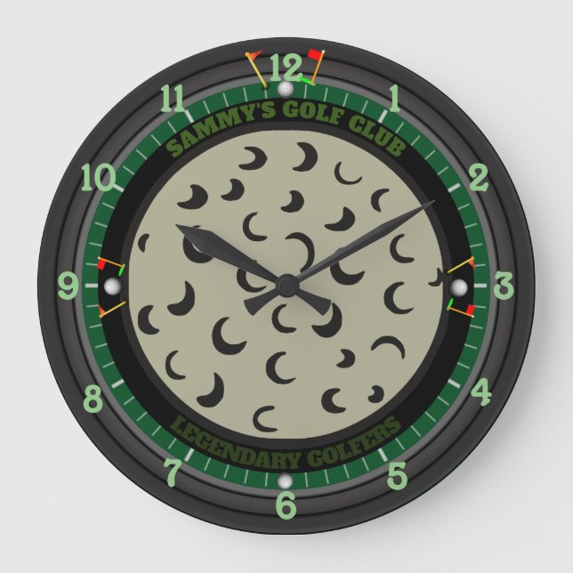 Personalized Golf Ball Large Clock (Front)