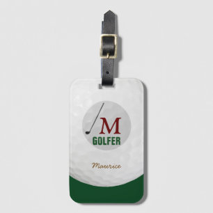 personalized golf ball luggage tag