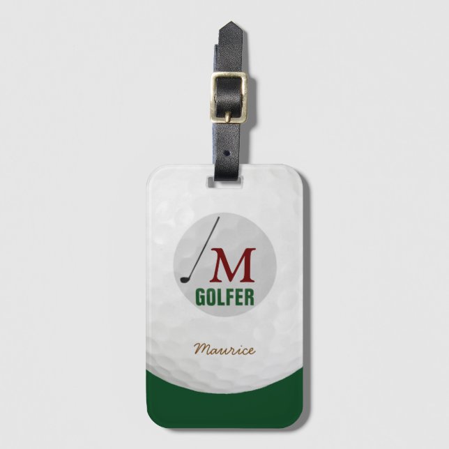 personalized golf ball luggage tag (Front Vertical)