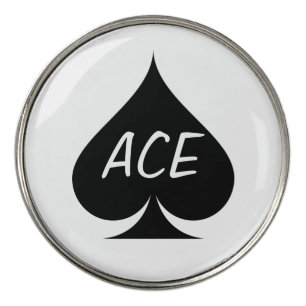 Personalized golf ball marker coins with spade ace