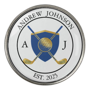 Personalized Golf Ball Marker Shield Logo