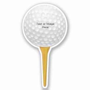 Personalized Golf Ball on Wood Tee Sticker