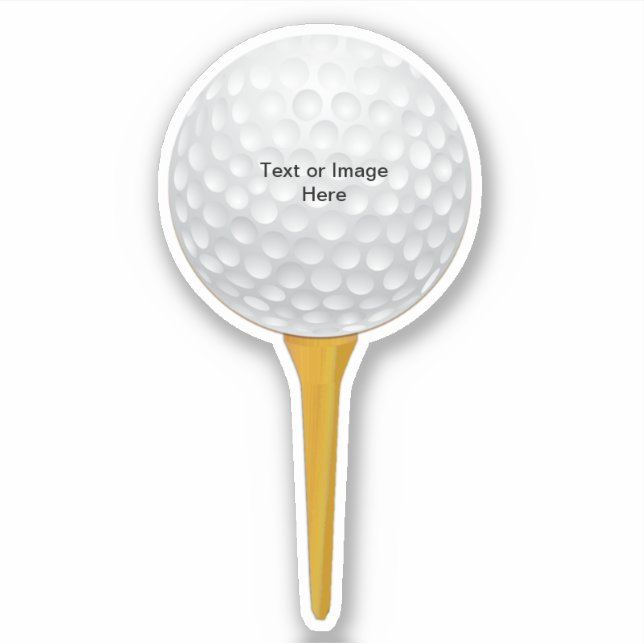 Personalized Golf Ball on Wood Tee  Sticker (Front)
