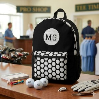 Personalized Golf Ball Pattern Backpack