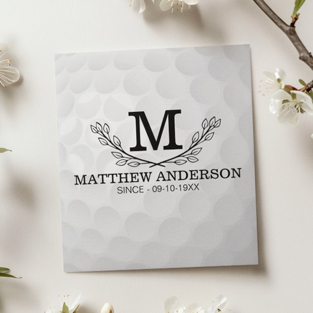 Personalized Golf Ball Pattern Name Monogram Age (Creator Uploaded)