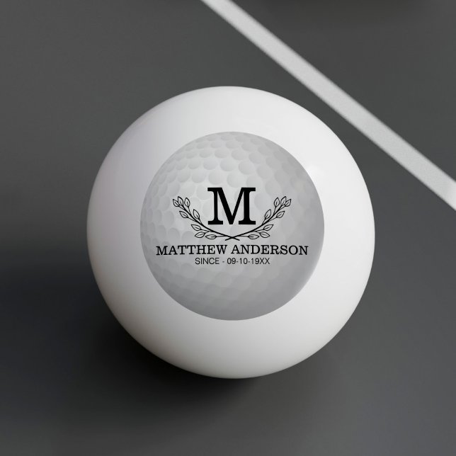 Personalized Golf Ball Pattern Name Monogram Age (Creator Uploaded)