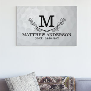 Personalized Golf Ball Pattern Name Monogram Age Acrylic Print