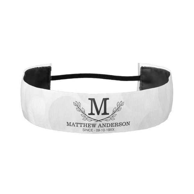 Personalized Golf Ball Pattern Name Monogram Age Athletic Headband (Front)