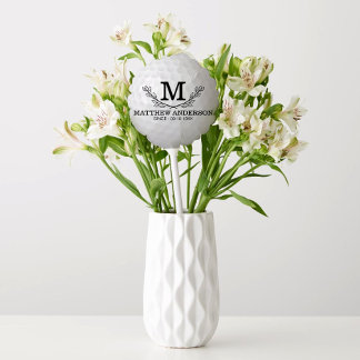 Personalized Golf Ball Pattern Name Monogram Age Balloon