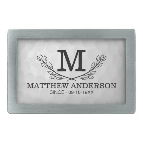 Personalized Golf Ball Pattern Name Monogram Age Belt Buckle