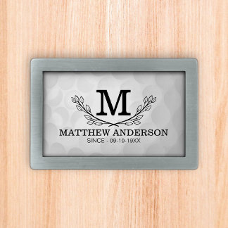 Personalized Golf Ball Pattern Name Monogram Age Belt Buckle