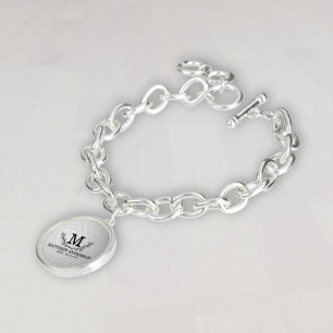 Personalized Golf Ball Pattern Name Monogram Age Bracelet