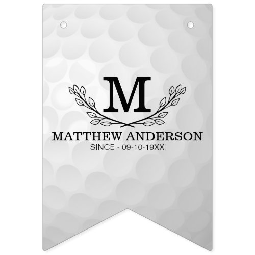 Personalized Golf Ball Pattern Name Monogram Age Bunting Flags