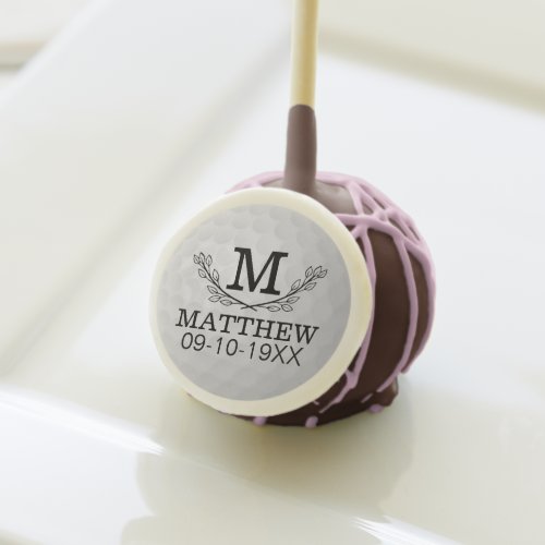 Personalized Golf Ball Pattern Name Monogram Age Cake Pops