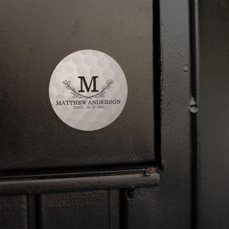 Personalized Golf Ball Pattern Name Monogram Age Classic Round Sticker