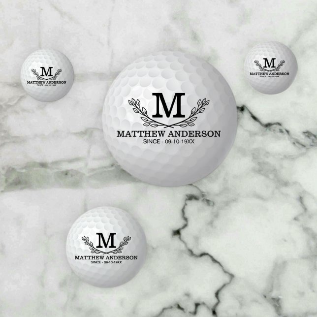 Personalized Golf Ball Pattern Name Monogram Age Confetti (Creator Uploaded)