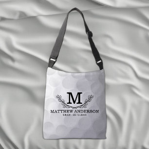 Personalized Golf Ball Pattern Name Monogram Age Crossbody Bag