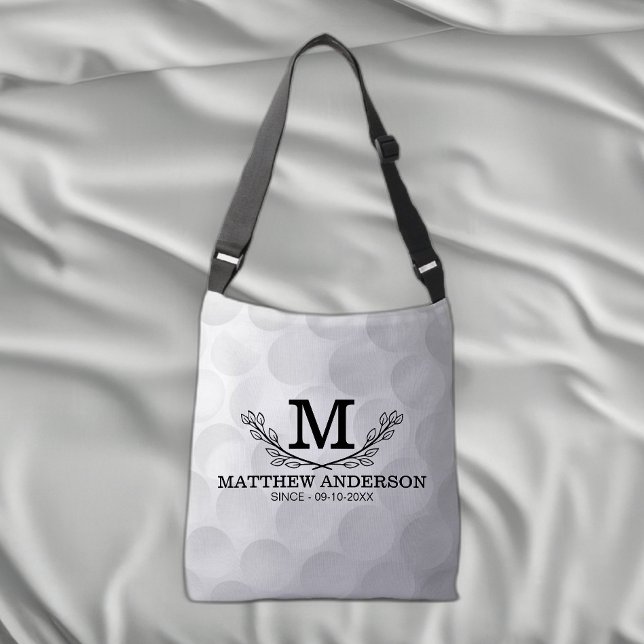 Personalized Golf Ball Pattern Name Monogram Age Crossbody Bag (Creator Uploaded)