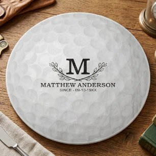 Personalized Golf Ball Pattern Name Monogram Age Cutting Board