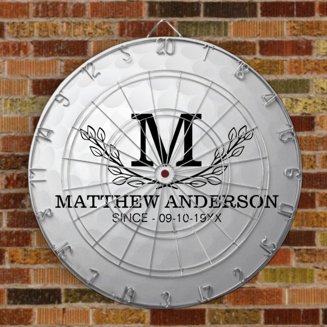 Personalized Golf Ball Pattern Name Monogram Age Dart Board (Creator Uploaded)