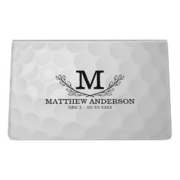 Personalized Golf Ball Pattern Name Monogram Age Desk Business Card Holder