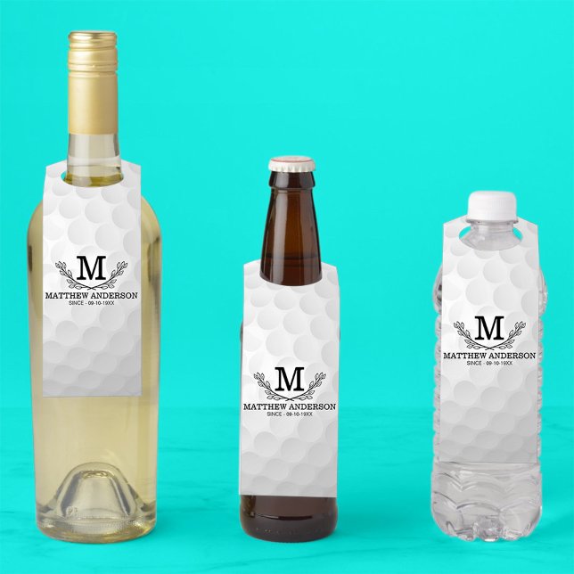 Personalized Golf Ball Pattern Name Monogram Age Door Hanger (Creator Uploaded)