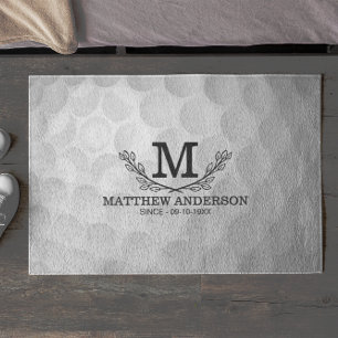 Personalized Golf Ball Pattern Name Monogram Age Doormat