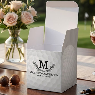 Personalized Golf Ball Pattern Name Monogram Age Favor Boxes