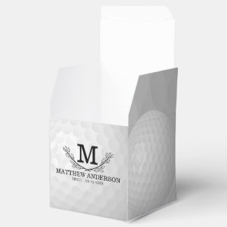 Personalized Golf Ball Pattern Name Monogram Age Favor Boxes