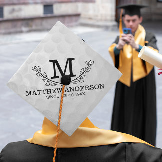 Personalized Golf Ball Pattern Name Monogram Age Graduation Cap Topper