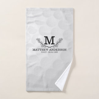 Personalized Golf Ball Pattern Name Monogram Age Hand Towel