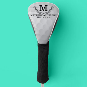 Personalized Golf Ball Pattern Name Monogram Age Head Cover