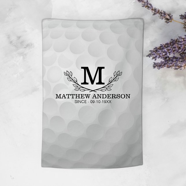 Personalized Golf Ball Pattern Name Monogram Age House Flag (Creator Uploaded)
