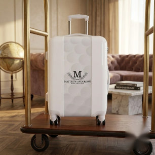 Personalized Golf Ball Pattern Name Monogram Age Luggage