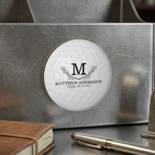 Personalized Golf Ball Pattern Name Monogram Age Magnet