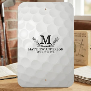 Personalized Golf Ball Pattern Name Monogram Age Metal Sign