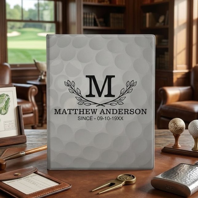Personalized Golf Ball Pattern Name Monogram Age Mini Binder (Creator Uploaded)