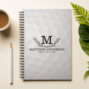 Personalized Golf Ball Pattern Name Monogram Age Notebook
