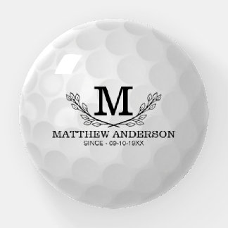 Personalized Golf Ball Pattern Name Monogram Age Paperweight