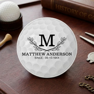 Personalized Golf Ball Pattern Name Monogram Age Patch