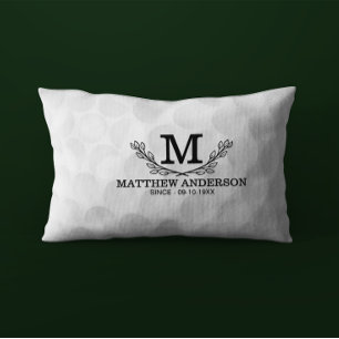 Personalized Golf Ball Pattern Name Monogram Age Pillow Case