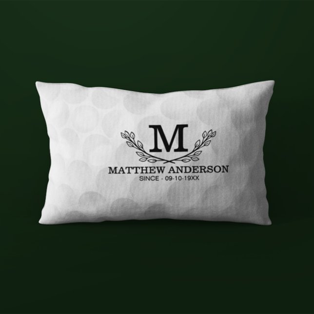 Personalized Golf Ball Pattern Name Monogram Age Pillow Case (Creator Uploaded)