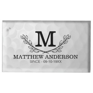 Personalized Golf Ball Pattern Name Monogram Age Place Card Holder
