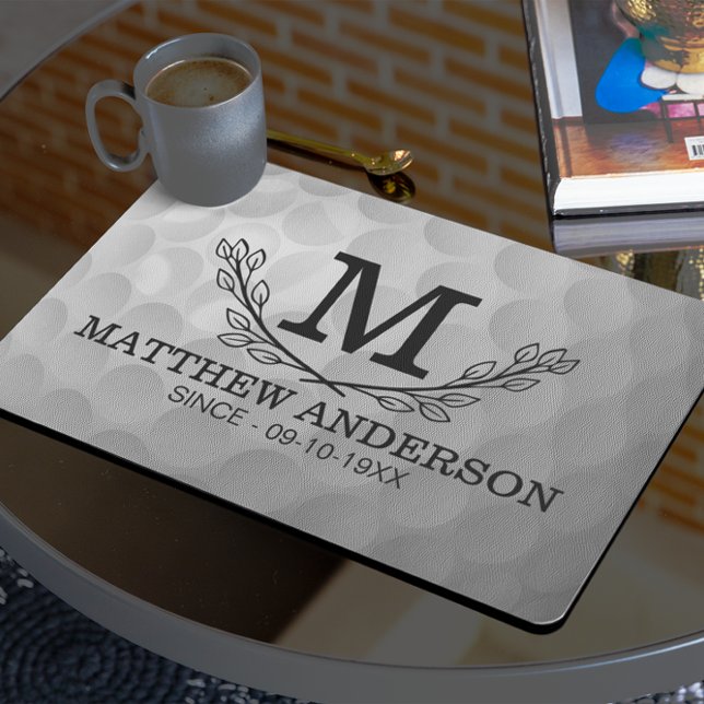 Personalized Golf Ball Pattern Name Monogram Age Placemat (Creator Uploaded)
