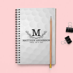 Personalized Golf Ball Pattern Name Monogram Age Planner