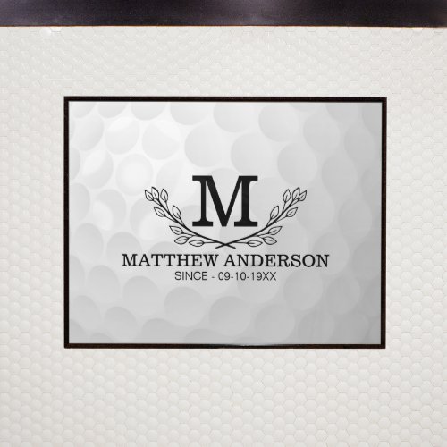 Personalized Golf Ball Pattern Name Monogram Age Poster