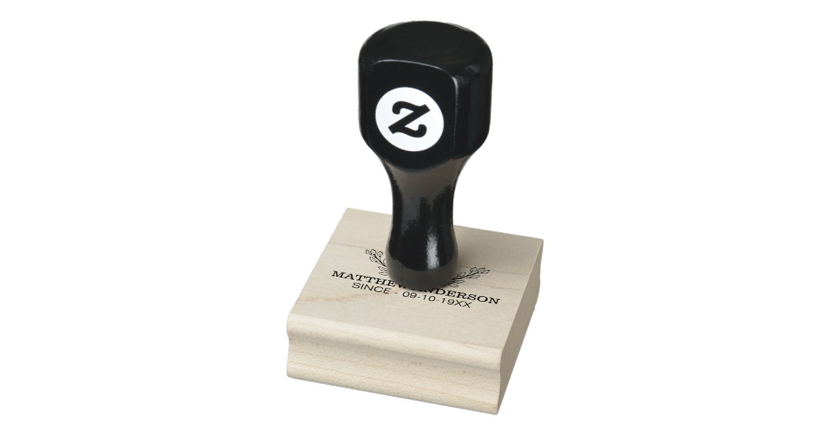 Personalized Golf Ball Pattern Name Monogram Age Rubber Stamp Zazzle